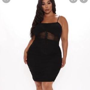 FN Mesh Ruched Dress